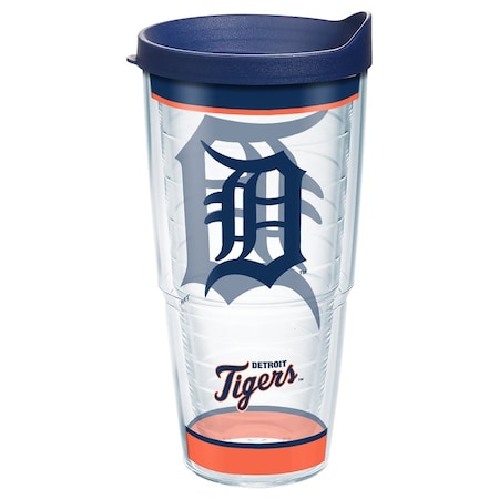 MLB 24 Oz Detroit Tigers Multicolored BPA Free Tumbler With Lid